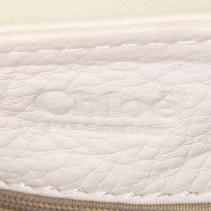 Chloé Paddington handbag in white grained leather - Detail D3
