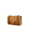 Chanel Timeless Classic bag worn on the shoulder or carried in the hand in beige quilted grained leather - 00pp thumbnail