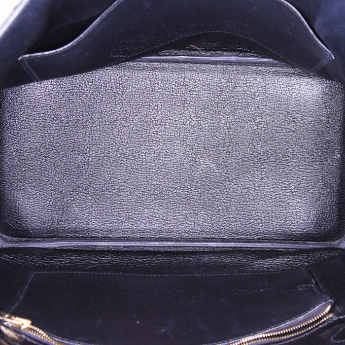 Hermes Birkin 30 cm handbag in indigo blue togo leather - Detail D2
