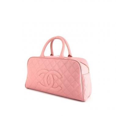 Bolso Chanel Bowling en cuero acolchado rosa