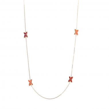 Sautoir Chaumet Jeux de Liens en or rose,  diamants et laque