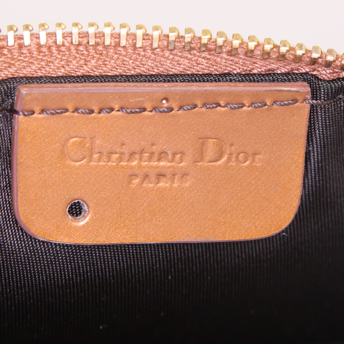 Borsa Dior Saddle in pelle verniciata marrone imitazione lucertola - Detail D3