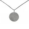 Round engraved Lalaounis Disque de Phaistos pendant in silver - 00pp thumbnail