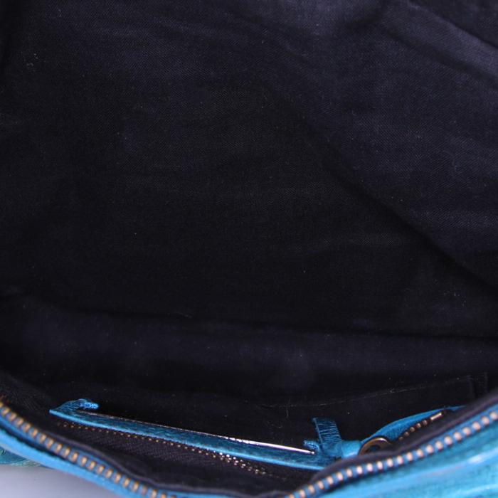 Balenciaga Classic City handbag in blue leather - Detail D2