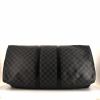 Borsa da viaggio Louis Vuitton Keepall 55 cm in tela cerata con motivo a scacchi grigio e pelle nera - Detail D4 thumbnail