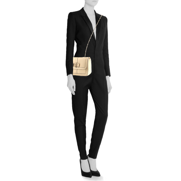 Christian Louboutin Sweet Charity large model shoulder bag in beige leather - Detail D2