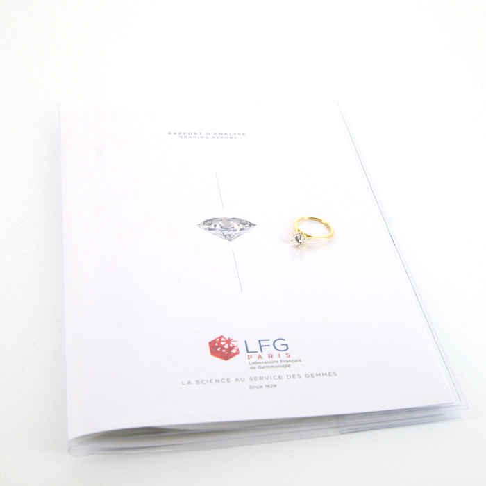 Vintage solitaire ring in yellow gold and diamond - Detail D2