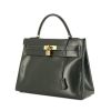 Hermes Kelly 32 cm handbag in green box leather - 00pp thumbnail