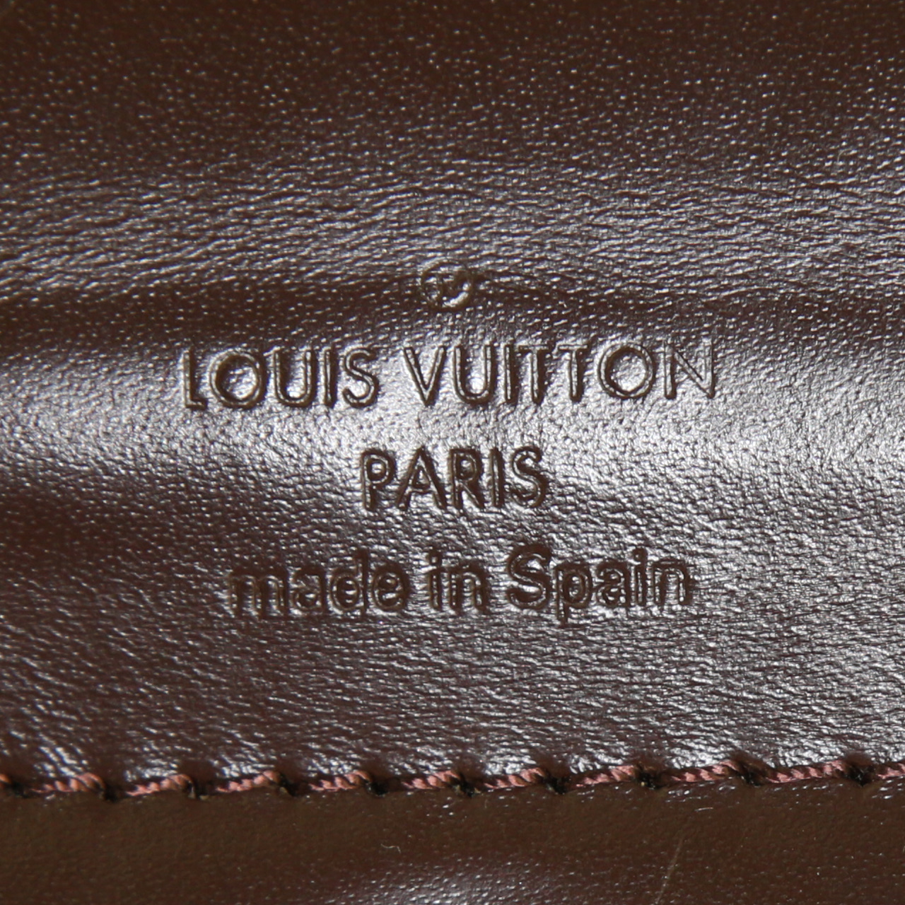 Borsa da spalla o a mano Louis Vuitton Sistina in tela cerata con motivo a scacchi marrone e pelle lucida marrone - Detail D3