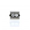 Anello Tank Vintage in platino e diamanti - 360 thumbnail