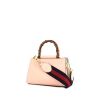 Gucci Nymphaea shoulder bag in pink leather and bamboo - 00pp thumbnail