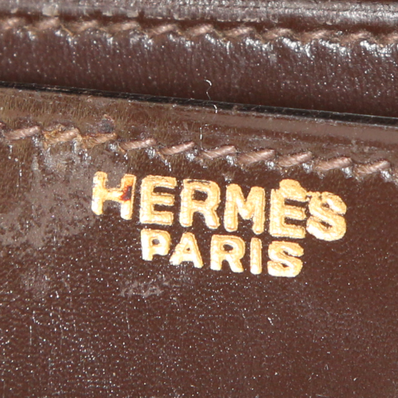 Sac à main Hermès Fonbielle en daim marron - Detail D3
