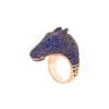 Hermès Galop large model ring in pink gold and sapphires - 00pp thumbnail