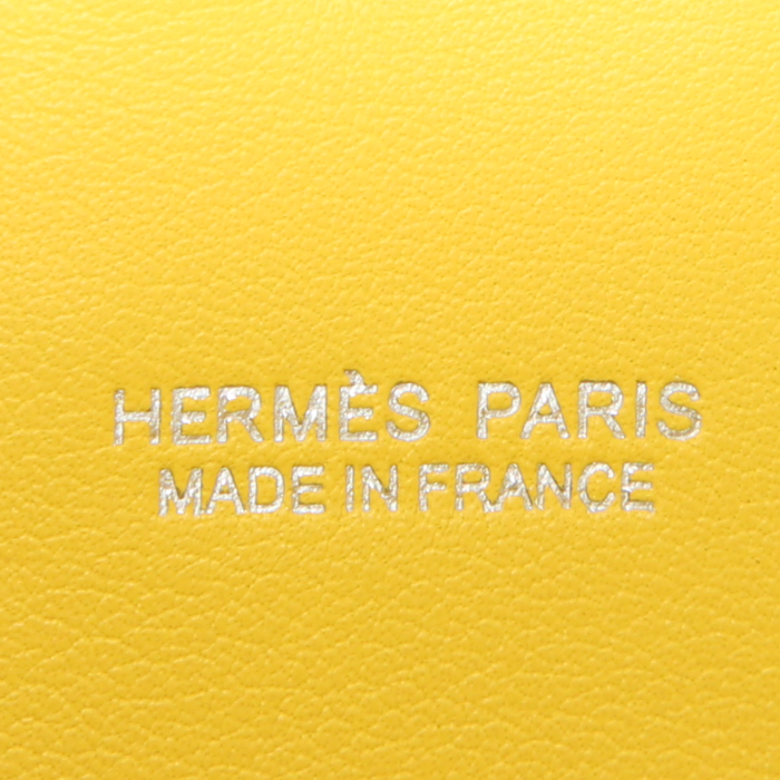 Hermès  Kelly 20 cm handbag  wicker  and Jaune de Naples Swift leather - Detail D4
