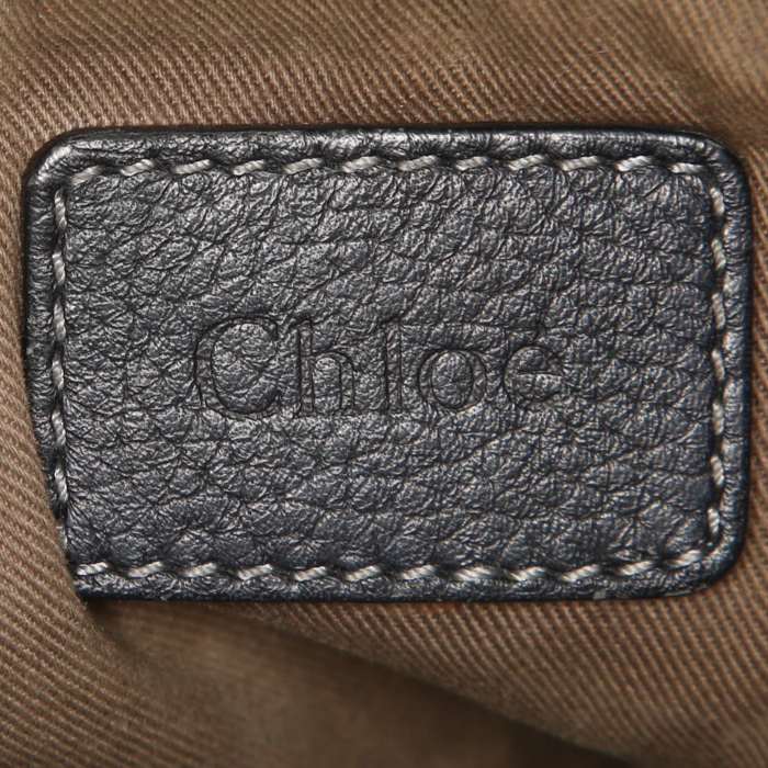 Borsa a spalla Chloé Marcie modello grande in pelle martellata nera - Detail D3