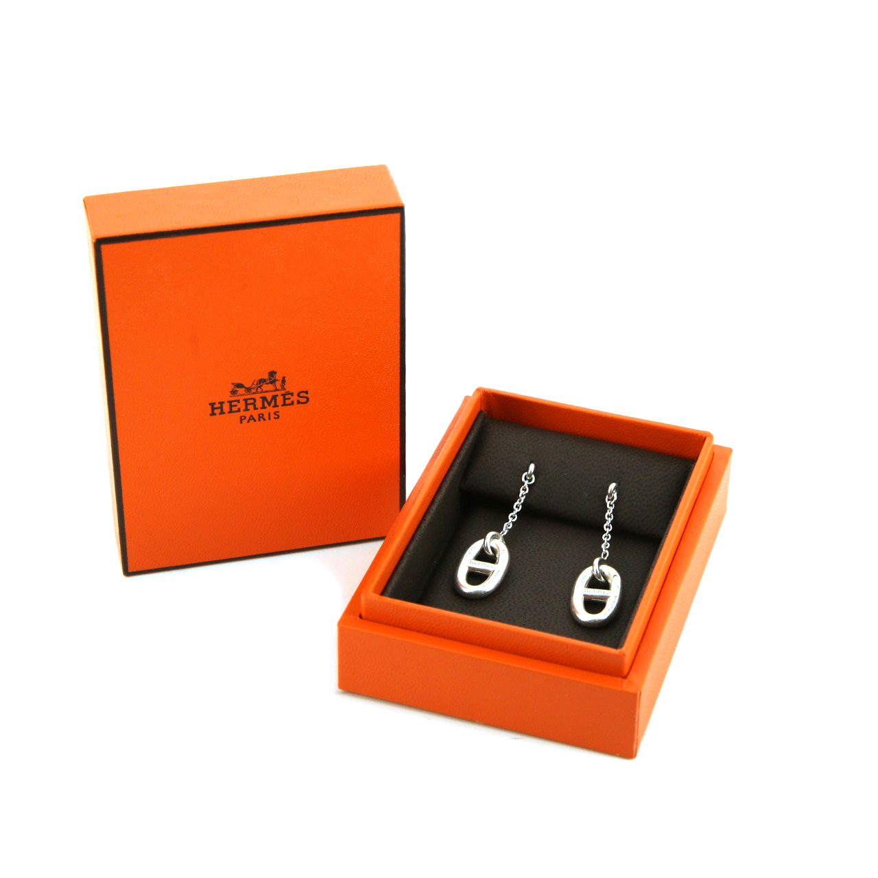 Orecchini pendenti Hermes Chaine d'Ancre in argento - Detail D2