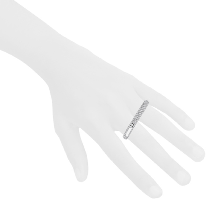 Messika Move ring in white gold and diamonds - Detail D1