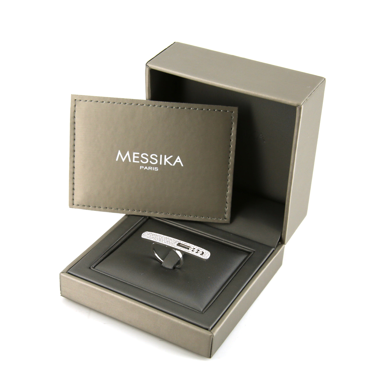 Sortija Messika Move en oro blanco y diamantes - Detail D2