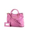 Balenciaga Velo shoulder bag in pink burnished style leather - 00pp thumbnail