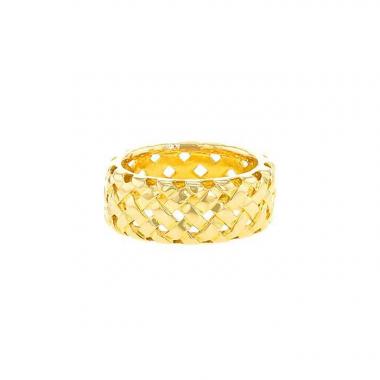 Bague époque années 90 Tiffany & Co Vannerie en or jaune