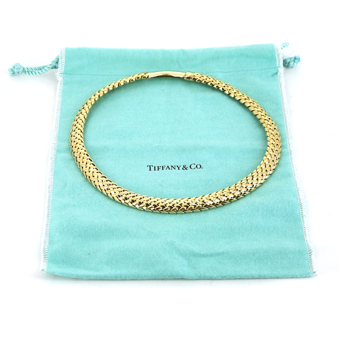 Collar época años 90 Tiffany & Co Vannerie en oro amarillo - Detail D2