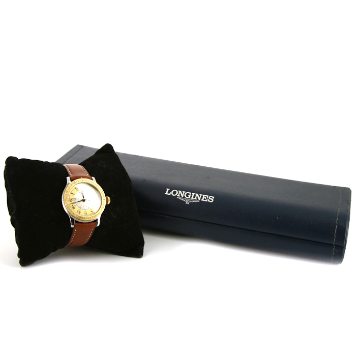 Longines Lindbergh Hour Angle watch in gold and stainless steel Circa 1990 - Detail D2