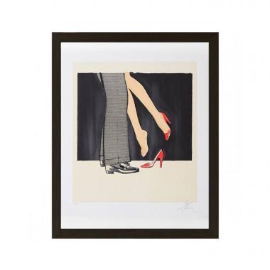 René Gruau, "Red Shoes" from the 1990's, lithograph, framed, signed and numbered