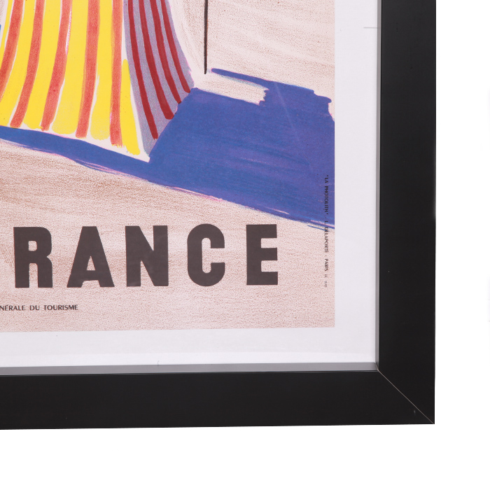 Affiche originale de tourisme "Plages de France", Bernard Villemot, de 1957 - Detail D1