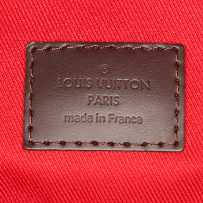 Sac cabas Louis Vuitton Graceful en toile damier enduite marron et cuir marron - Detail D3