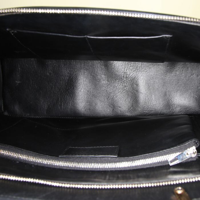 Balenciaga Dix shoulder bag in black leather - Detail D3