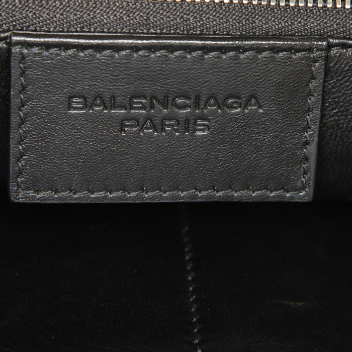 Bolso bandolera Balenciaga Dix en cuero negro - Detail D4