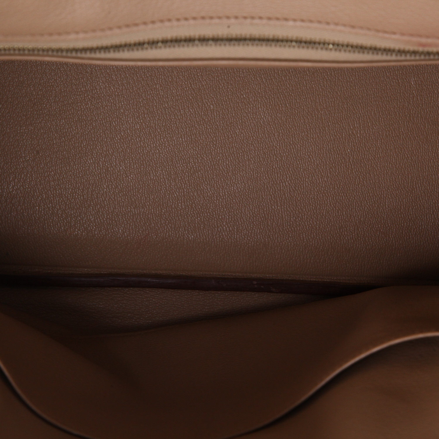 Sac à main Hermès  Birkin Ghillies en crocodile niloticus Poussiere et autruche marron camel - Detail D3