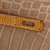 Hermès Birkin Ghillies handbag in Poussiere niloticus crocodile and brown ostrich leather - Detail D4 thumbnail