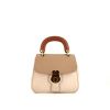 Burberry DK88 small model shoulder bag in beige two tones canvas and brown leather - 360 thumbnail