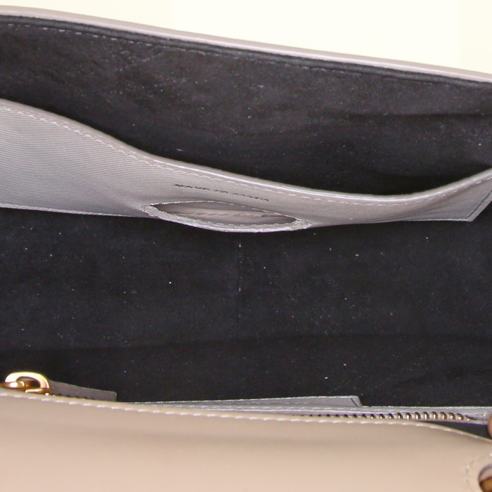 Sac bandoulière Burberry DK88 petit modèle en toile deux tons beige et cuir marron - Detail D3