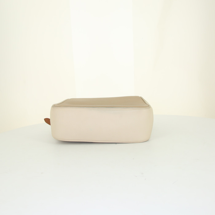 Bolso bandolera Burberry DK88 modelo pequeño en lona dos tonos beige y cuero marrón - Detail D5