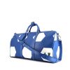 Bolsa de viaje Louis Vuitton Keepall 50 cm en cuero Epi azul y cuero liso blanco - 00pp thumbnail