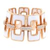 Vintage 1990's cuff bracelet in pink gold,  ceramic and diamonds - 00pp thumbnail