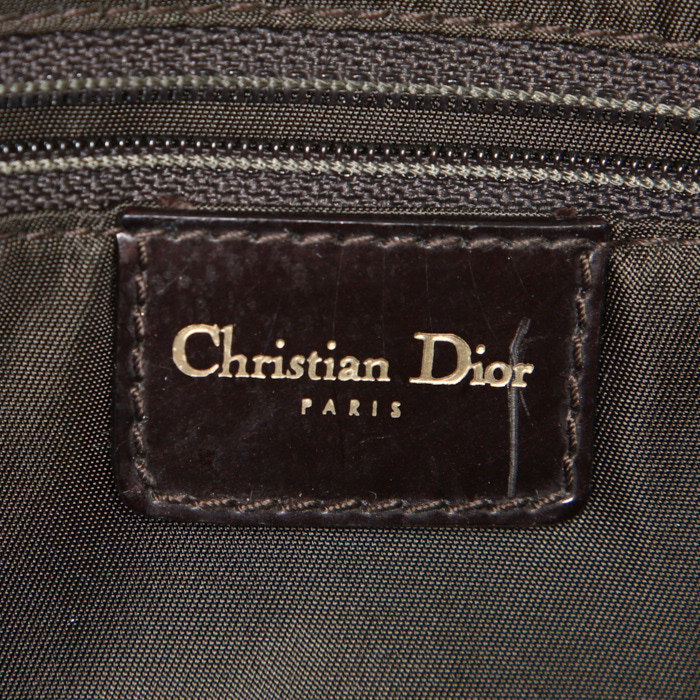 Sac à main Dior Dior Malice en poulain beige et marron et cuir marron - Detail D3