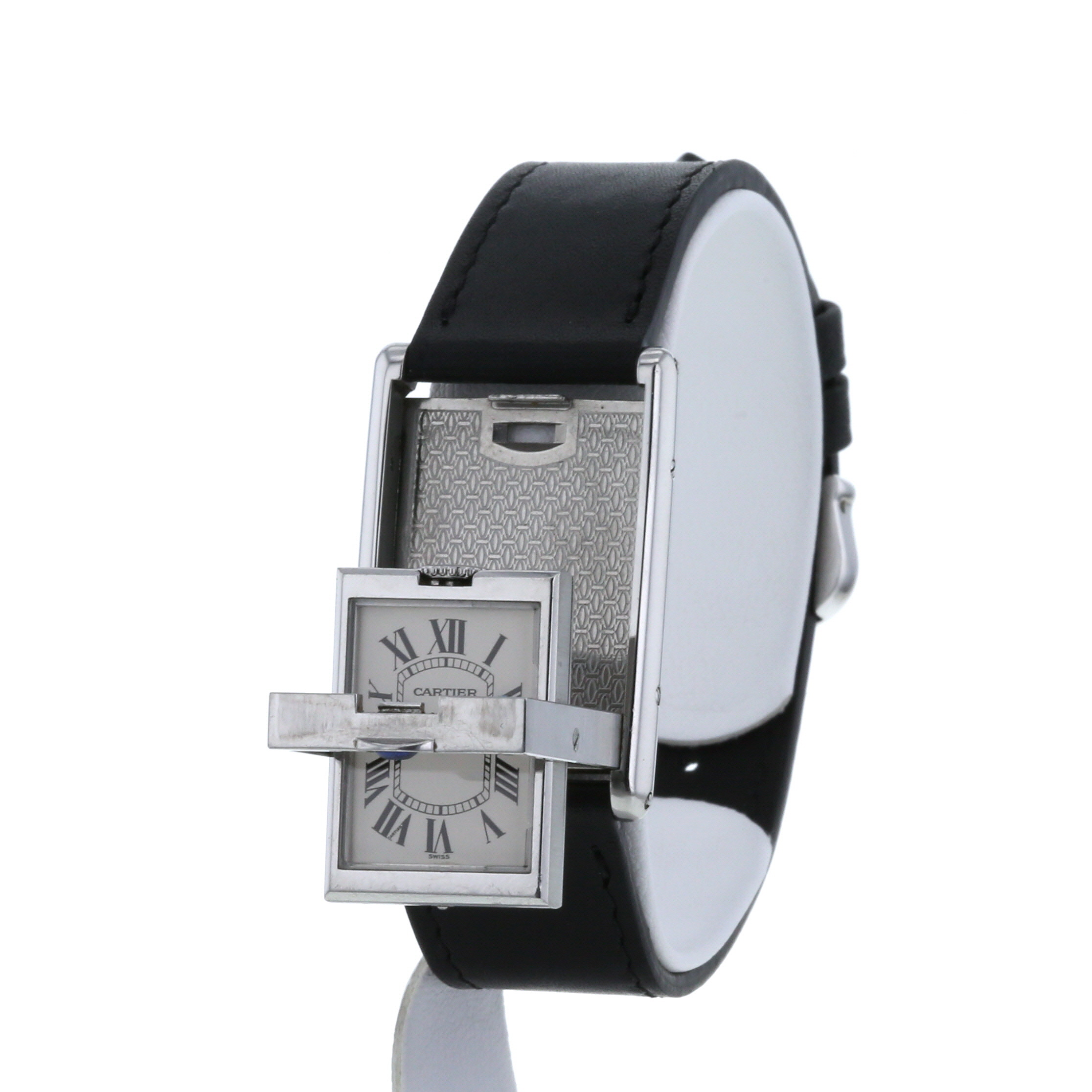 Montre Cartier Tank Basculante en acier Ref :  2405 Vers  1990