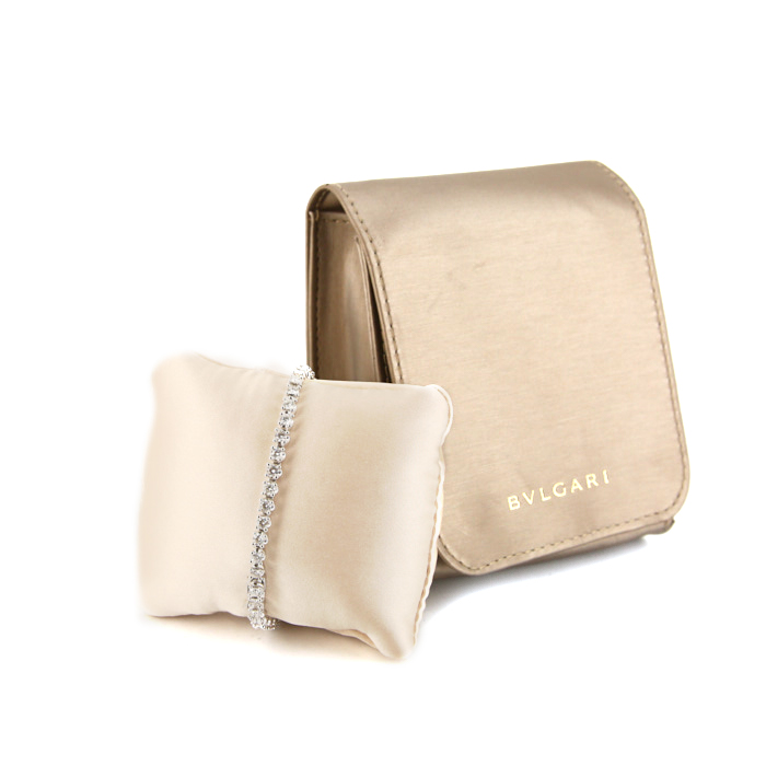 Bracelet Bulgari Corona en or blanc et diamants pesant 6,50 carats