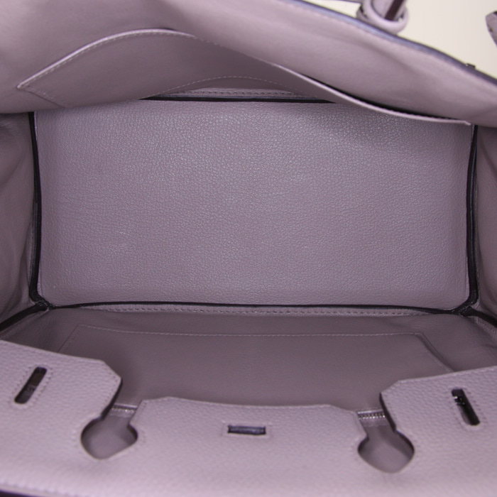 Bolso de mano Hermes Birkin 30 cm en cuero togo gris - Detail D2
