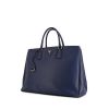 Prada Galleria large model handbag in blue leather saffiano - 00pp thumbnail
