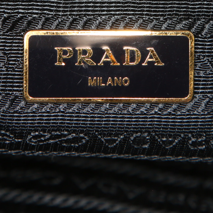 Sac à main Prada Galleria grand modèle en cuir saffiano bleu - Detail D3
