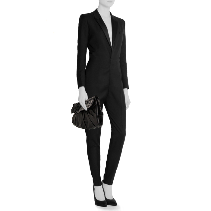 Valentino Garavani handbag/clutch in black leather - Detail D1