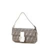 Fendi Baguette bag worn on the shoulder or carried in the hand in grey and silver monogram canvas and silver Ardenne leather - 00pp thumbnail