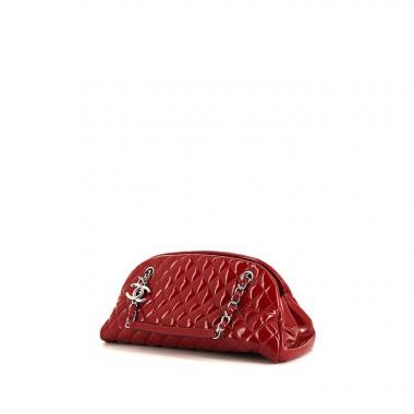 Borsa Chanel Mademoiselle in pelle verniciata e foderata rossa