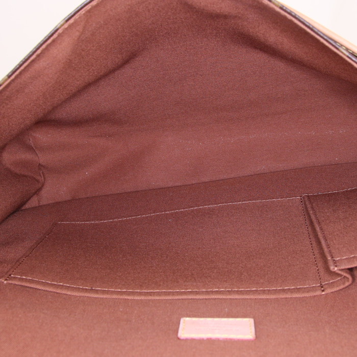 Louis Vuitton Bosphore Messenger shoulder bag in brown monogram canvas and natural leather - Detail D2