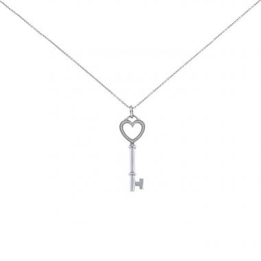 Tiffany & Co Clé Coeur necklace in white gold and diamonds