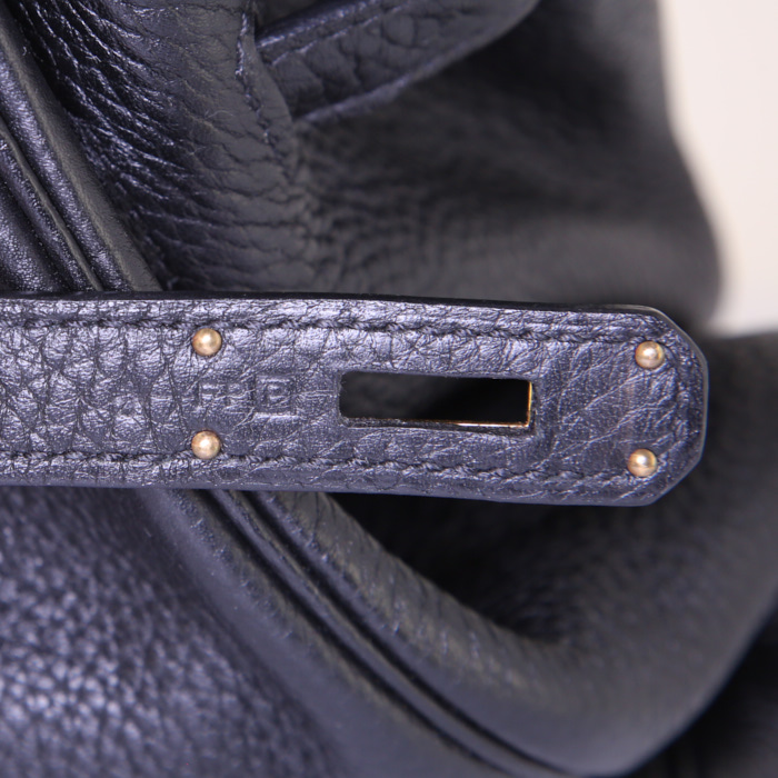 Hermes Birkin 40 cm handbag in black togo leather - Detail D4